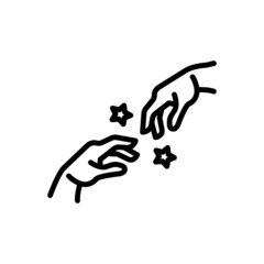 Black line icon for adam