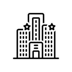 Black line icon for noted