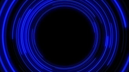 青い円形ネオンのトンネル背景