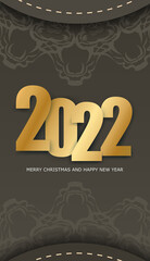 2022 brochure merry christmas brown color with vintage light ornament