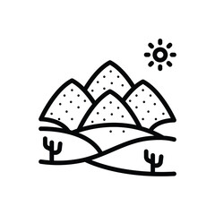 Black line icon for sand