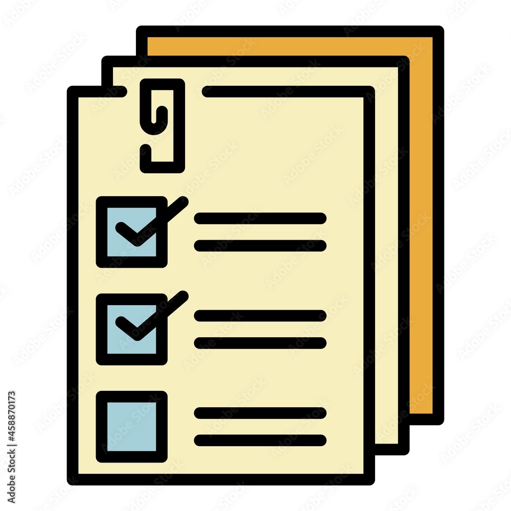 Poster list forms icon. outline list forms vector icon color flat isolated