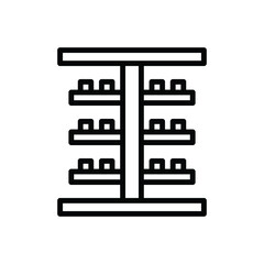 Black line icon for racks