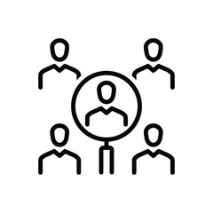 Black line icon for seekers