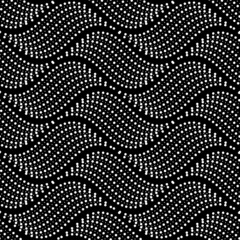 Vector geometric seamless pattern. Modern geometric background. Wavy lines made of dots.