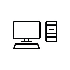 Black line icon for desktop