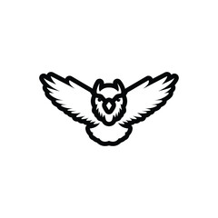 Black line icon for eagles