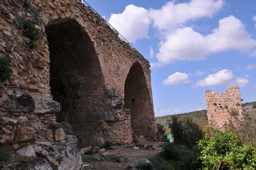Fototapeta premium Montfort Castle. Qal'at al-Qurain or Qal'at al-Qarn - 