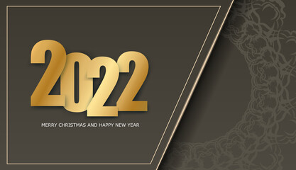 Festive Brochure 2022 Merry Christmas and Happy New Year Brown color with winter light pattern