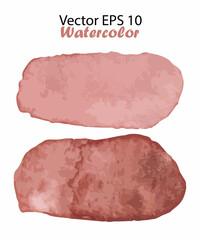 Vector Watercolor Stripes Illustration isolated on white background. Brown Color Brush Stripe