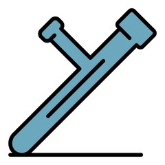 Police baton icon. Outline police baton vector icon color flat isolated