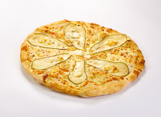 Pizza with pear and cheese