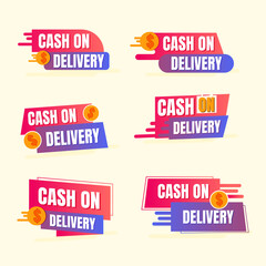 Cash on delivery badge and banner collection.