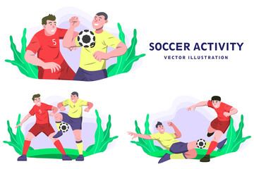 Obraz na płótnie Canvas Soccer Activity - Activity Vector Illustration