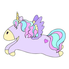 Cute unicorn cartoon, cute animal for children