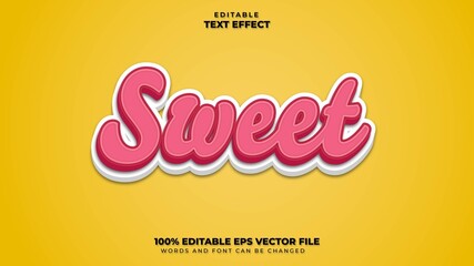 Sweet 3D Editable Text Effect