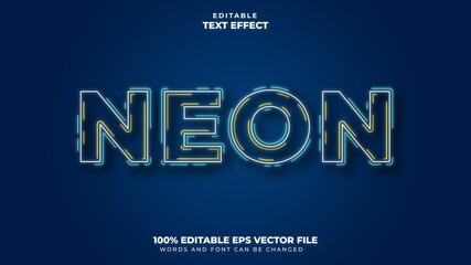 Fototapeta premium Neon Editable Text Effect
