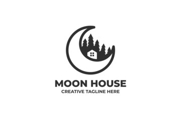 Moon House Minimalist Logo