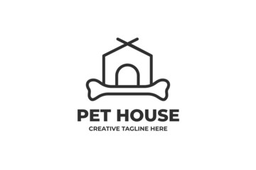 Fototapeta premium Pet House Dog Puppy Minimalist Logo