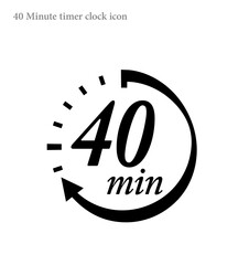 Simple 40 minutes timer clock icon