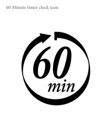 Simple 60 minutes timer clock icon