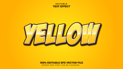 Yellow 3D Editable Text Effect