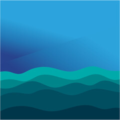 Abstract Water wave vector illustration design background