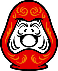 illustration design daruma japanese