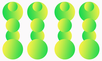 several circles of green gradation in a box