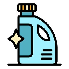 Cleaner bottle icon. Outline cleaner bottle vector icon color flat isolated