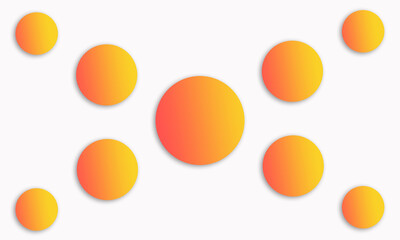 several orange gradient color circles in the box