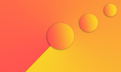 three oblique circles in an orange gradient color box