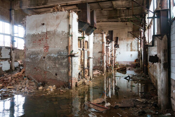 the premises of an abandoned and destroyed factory