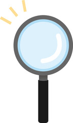 イラスト素材：小さい物体を拡大して見るために用いる虫眼鏡

