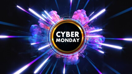 Cyber Monday sale exploding banner in 4K