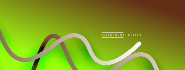Abstract gradient background with wave line with shadow effect. Geometric composition. 3D shadow effects and fluid gradients