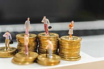 Gold coins stacks is representing riches and wealth management. Coin stack growing and find out the...