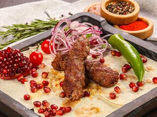 Beef kebab with minced meat