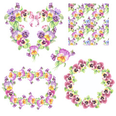 set of flowers frames