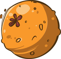 Icon symbol lemon orange fruit bright colorful