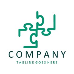 Puzzle logo. Abstract Symbol Icon. EPS 10 vector, grouped for easy editing.