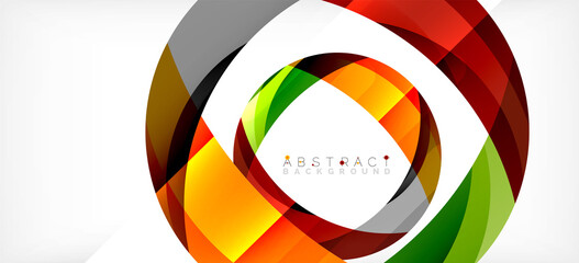 Obraz premium Color circle shapes, minimal geometric background. Trendy dynamic composition. Vector Illustration For Wallpaper, Banner, Background, Landing Page