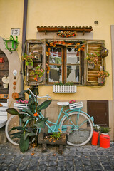 The window of an old house in Castel Gandolfo, a medieval village in the province of Rome, Italy.