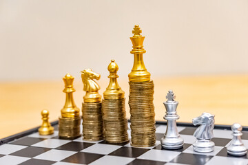 Gold coins stacks is representing riches and wealth management. Crypto Coin stack growing and find...