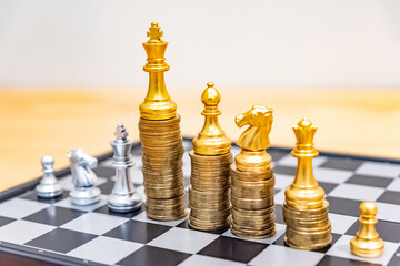 Gold coins stacks is representing riches and wealth management. Crypto Coin stack growing and find...