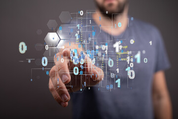 Big data visualization background.Abstract technology