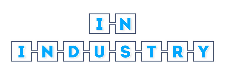 In Industry - text written in boxes on white background