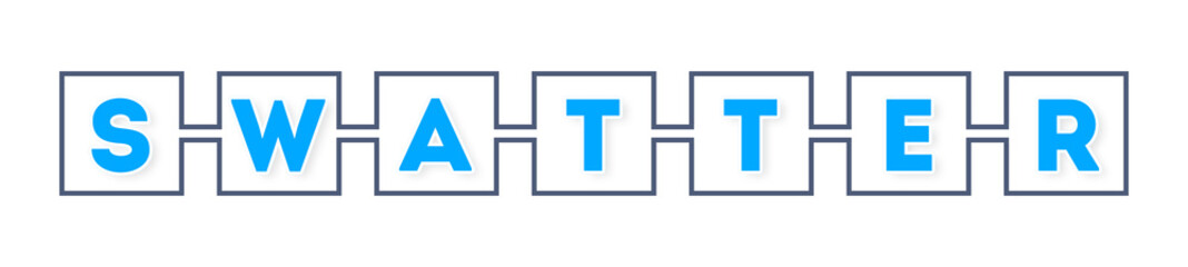 Fototapeta premium Swatter - text written in boxes on white background