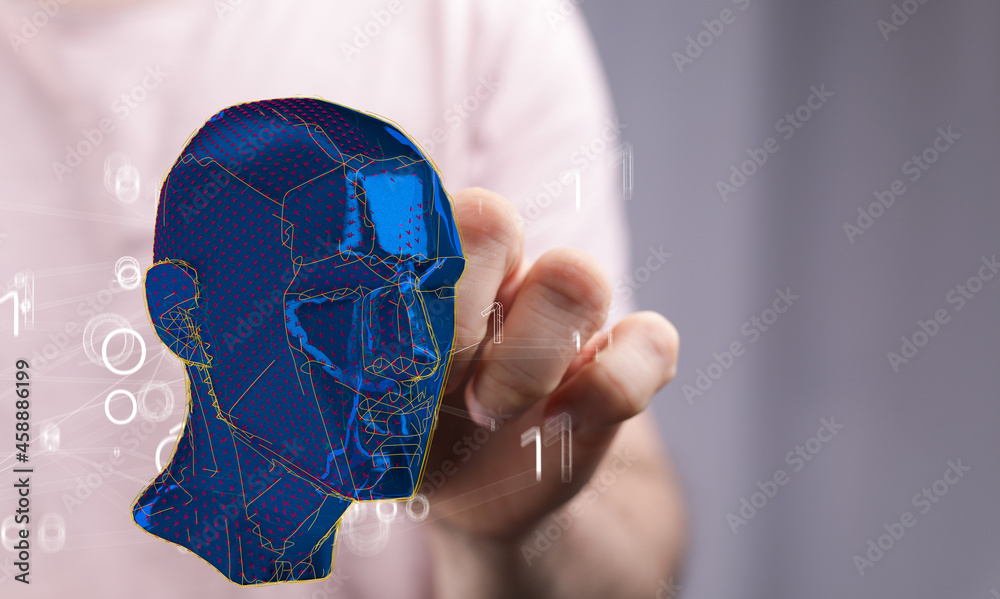 Aufkleber Artificial intelligence concept. Virtual technology web background