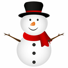 Christmas snowman on a white background. 
